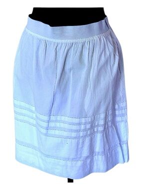 Relativity Pull On A-Line White Cotton Crochet Lace Mini Skirt w Pockets Size PL